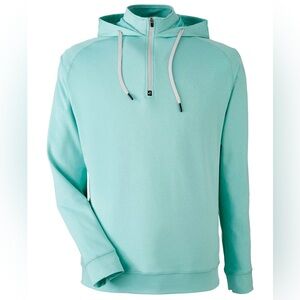 Swannies Unisex Quarter Zip Vandyke Hoodie in Marine Heather sz 3XL